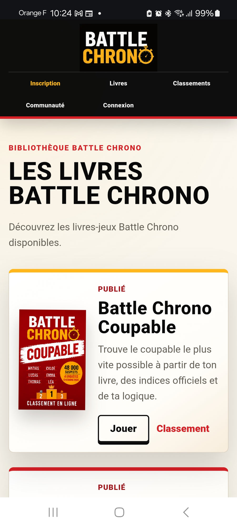 Écran Battle Chrono 1